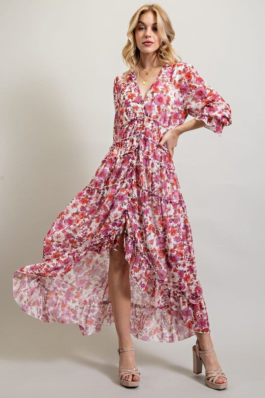 Sweet Generis Floral Hi-Lo Maxi Dress