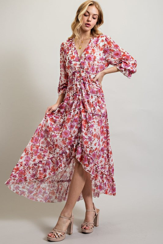 Sweet Generis Floral Hi-Lo Maxi Dress