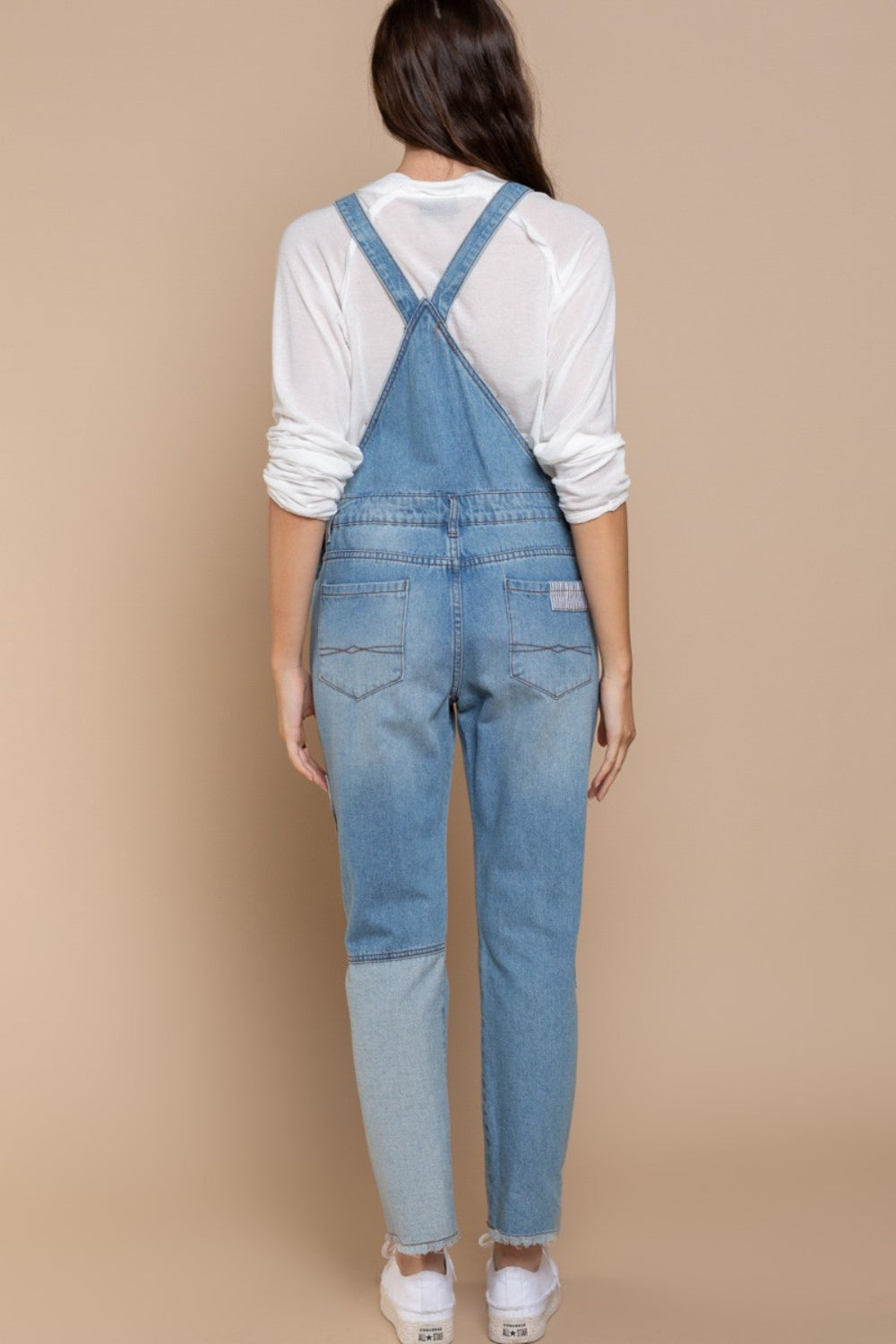 POL Slim Leg Denim Overalls