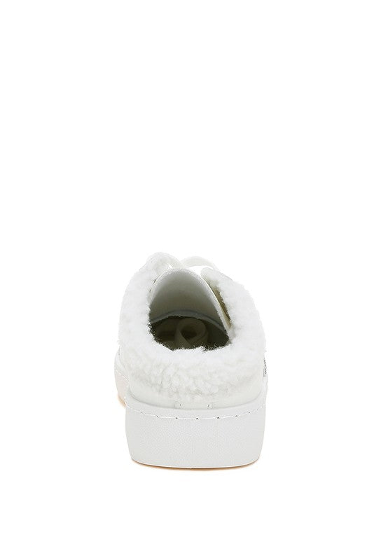 MOXIE Fur Collar Slip-on Sneakers