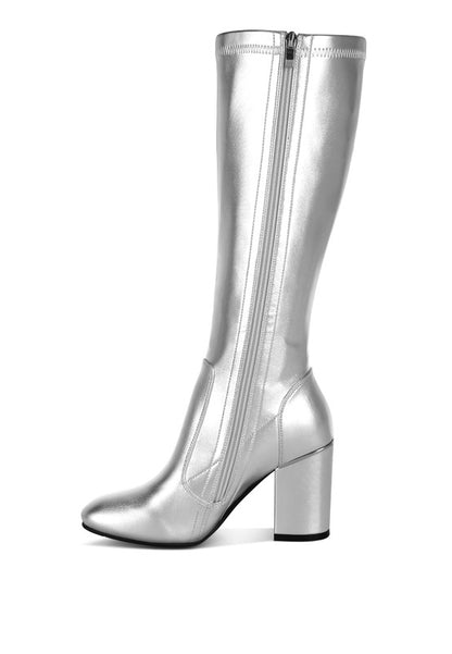 HALARA Metallic Pleather Long Boots