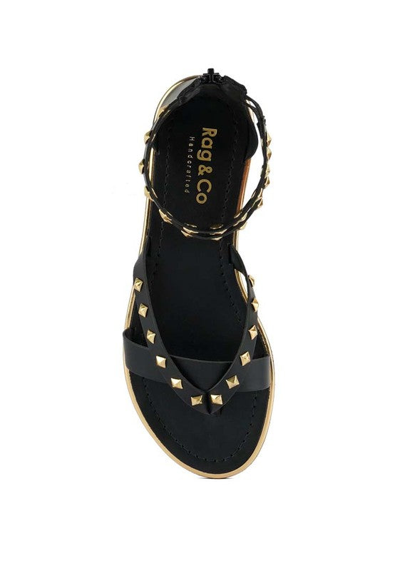 EMMETH Stud Embellished Flat Sandals