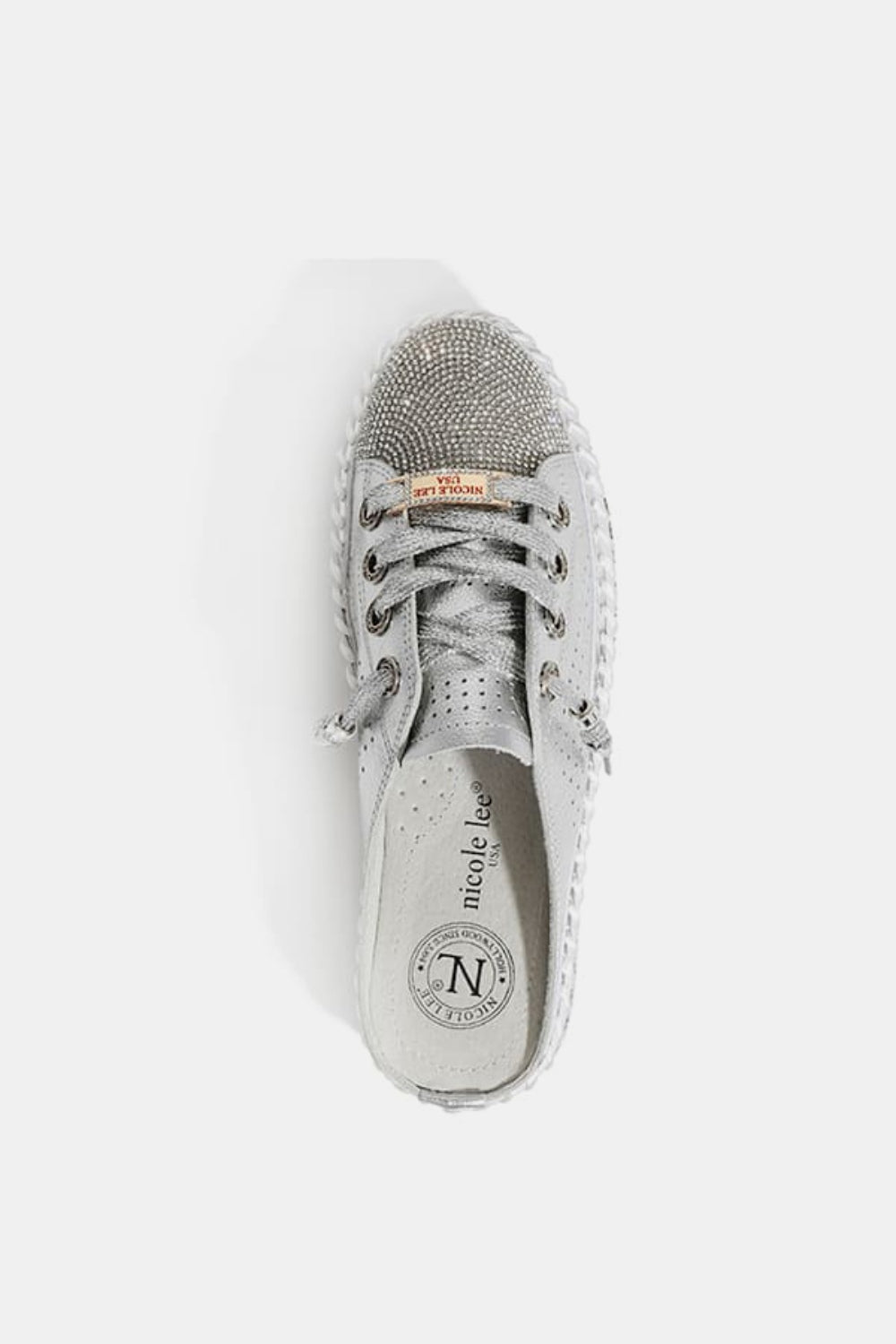 Nicole Lee USA Rhinestone Platform Slip On Sneakers