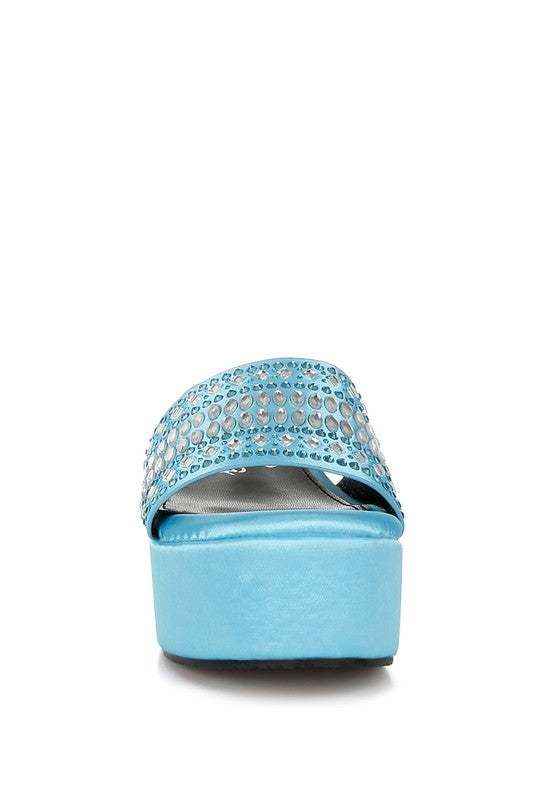 BATANGA Diamante & Rhinestone Detail Flatforms