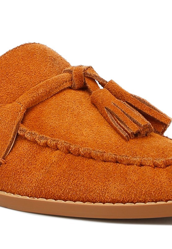 RHONE Tassel Detail Suede Loafers