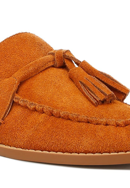 RHONE Tassel Detail Suede Loafers