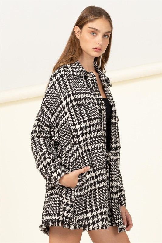 HYFVE Houndstooth Pattern Shacket