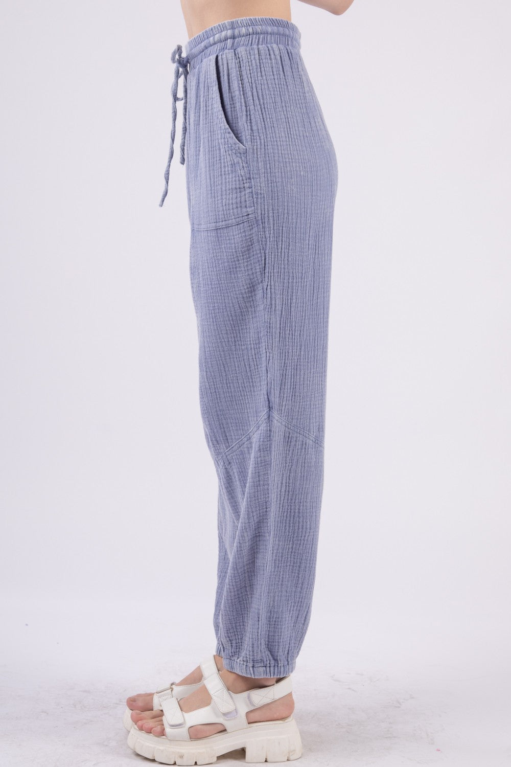 VERY J Washed Gauze Drawstring Pants