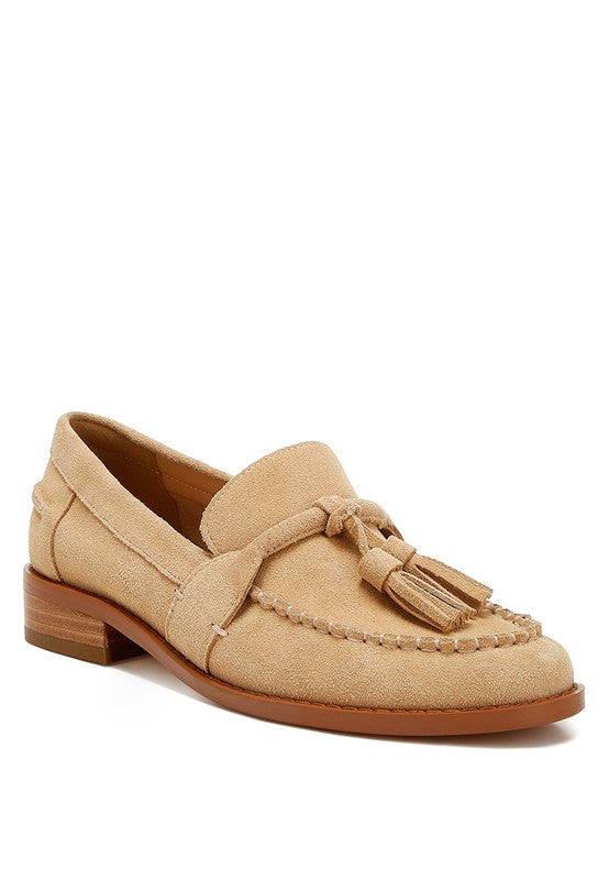 RHONE Tassel Detail Suede Loafers