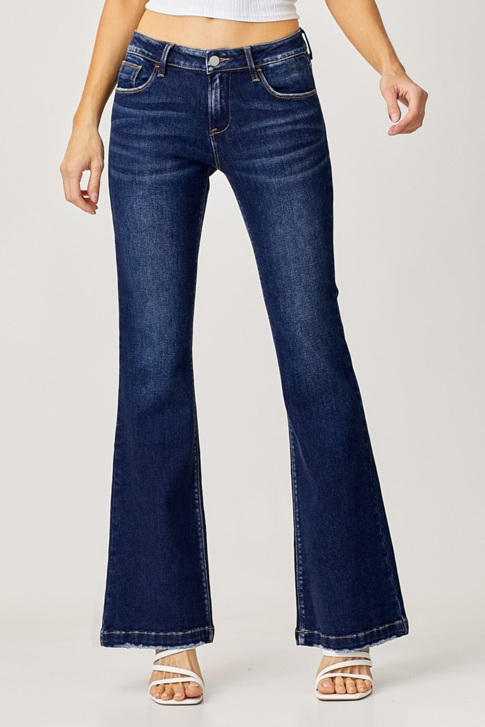 RISEN - Full-Size Low-Rise Flare Jeans