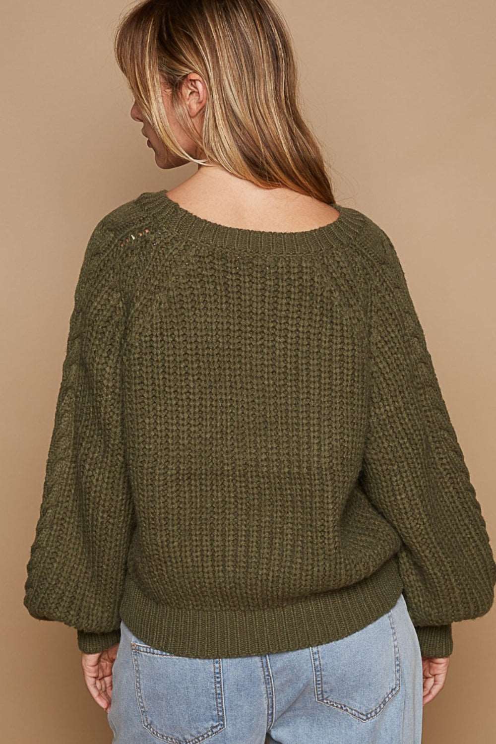 Cable Knit Cutout Sweater