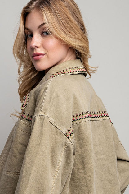 Sweet Generis - Embroidered Wash Cotton Jacket