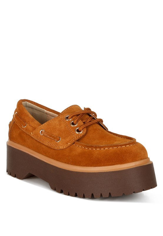 CUCKATOOS Chunky Suede Oxford Loafers