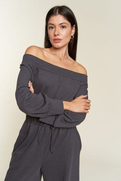 Jade By Jane One Shoulder Terry Jumpsuit