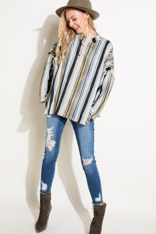 e Luna Mock Neck Oversized Top