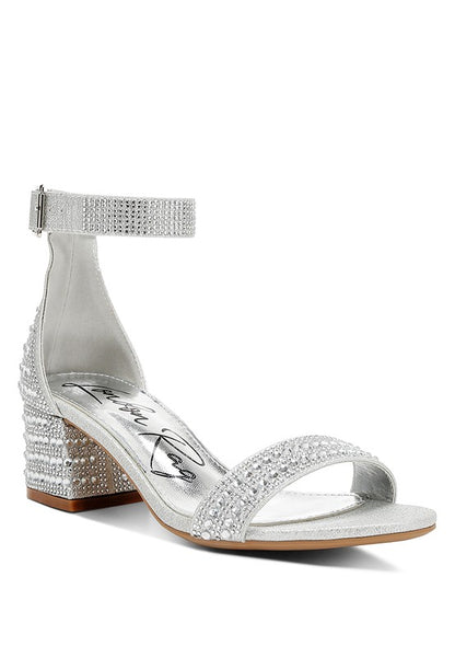 TWERKY Rhinestone Embellished Block Sandals