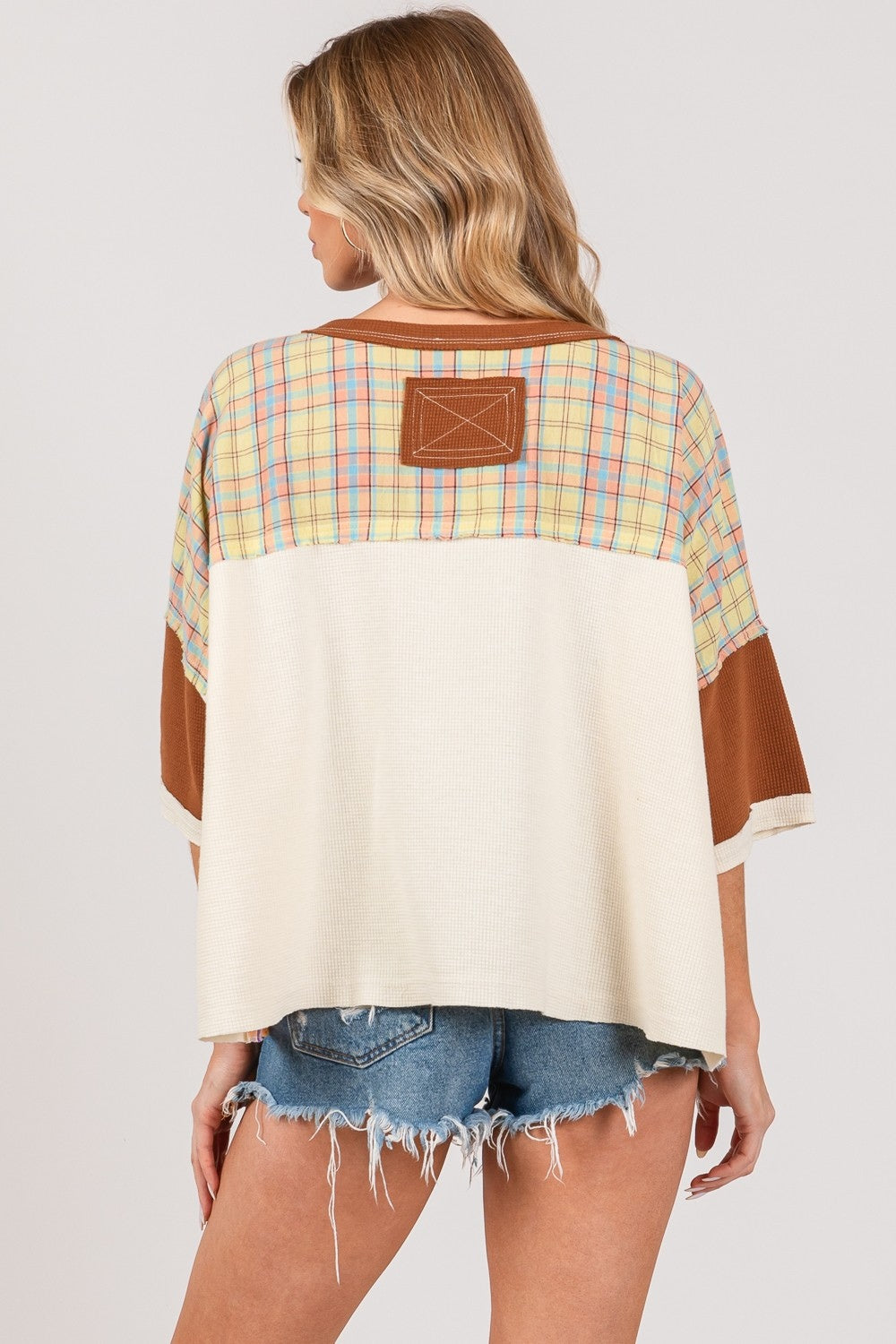 SAGE+FIG Plaid Star Patch T-Shirt