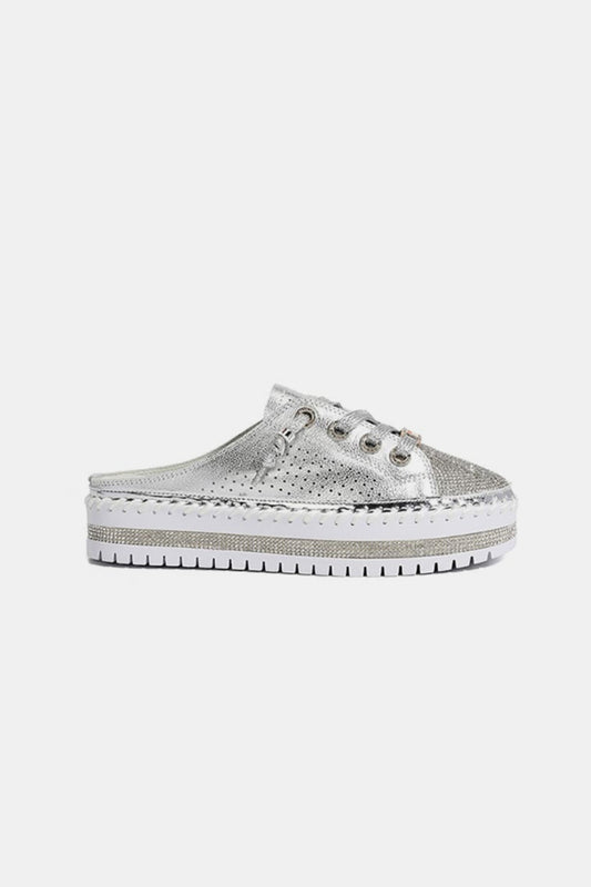 Nicole Lee USA Rhinestone Platform Slip On Sneakers