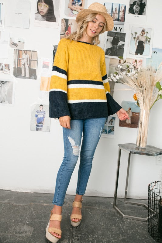 e Luna Cozy Colorblock Sweater