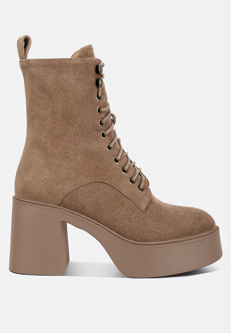 CARMAC Suede High Ankle Platform Boots