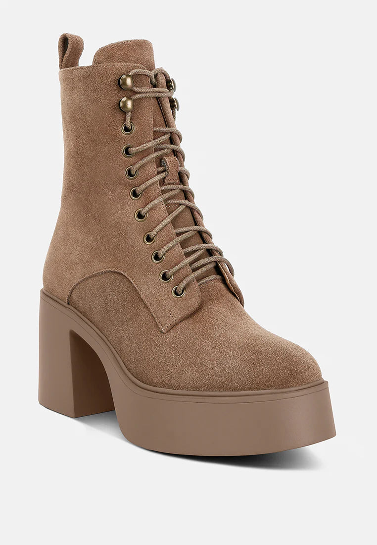 CARMAC Suede High Ankle Platform Boots