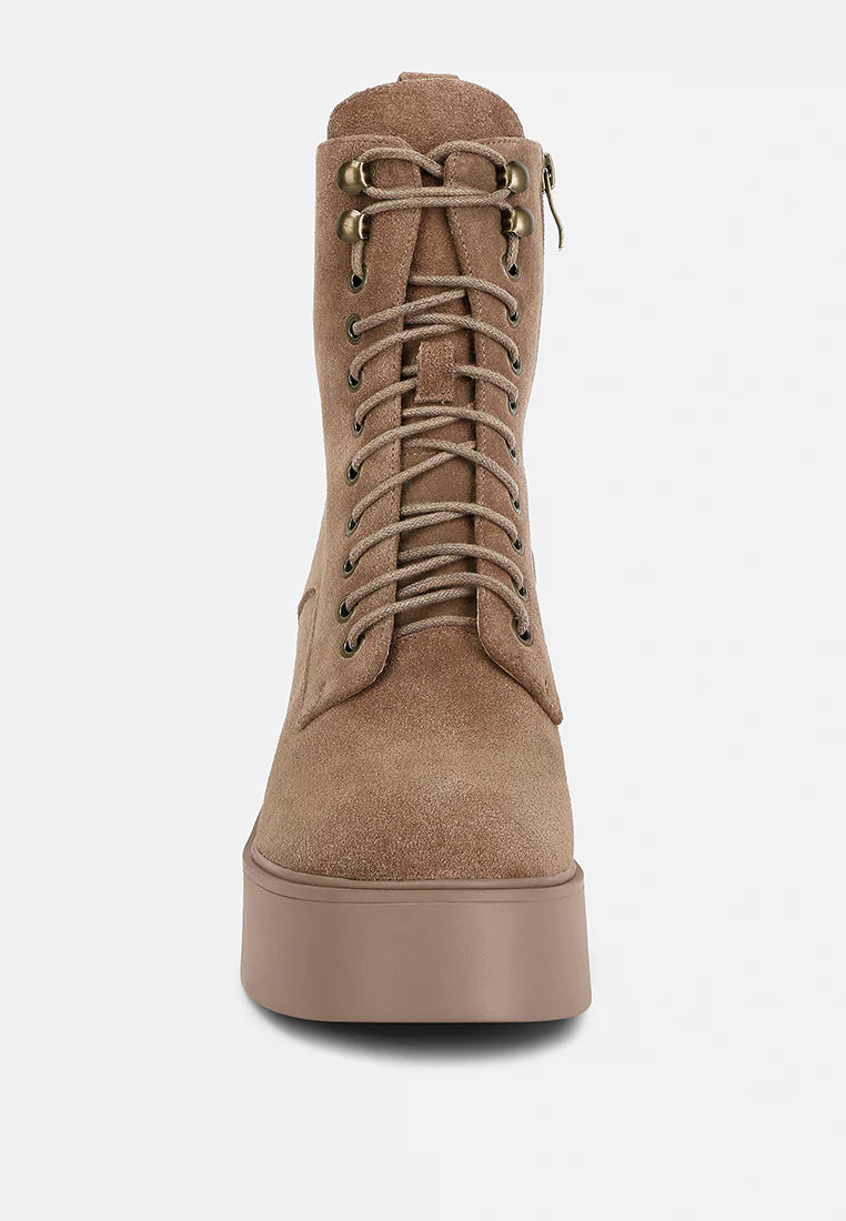 CARMAC Suede High Ankle Platform Boots