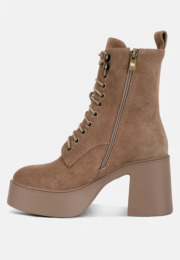 CARMAC Suede High Ankle Platform Boots