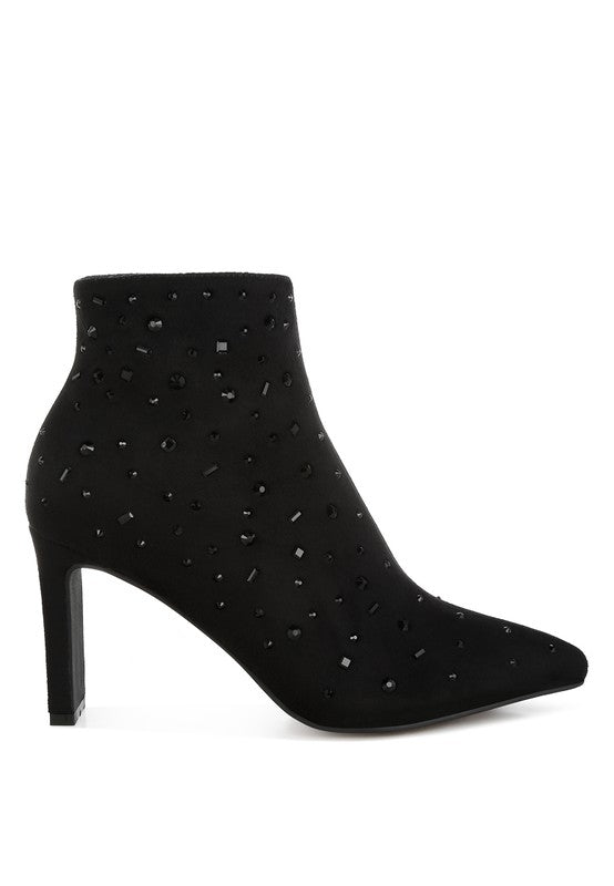 SAKURA Diamante Embellished Microfiber Boots