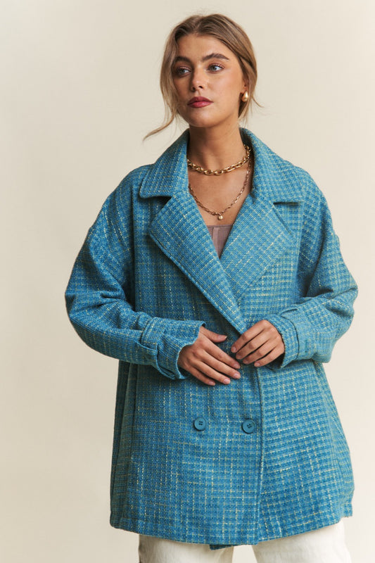 J.NNA Tweed Double-Breasted Coat