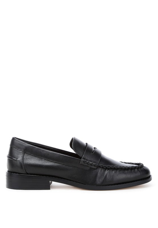 PLAVIA Genuine Leather Penny Loafers