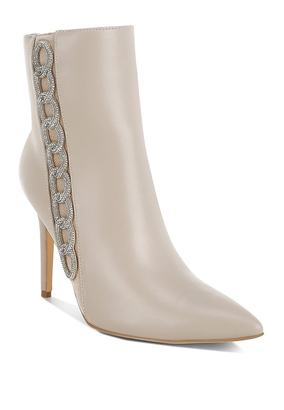 KALINA Rhinestone Chain Detail Boots