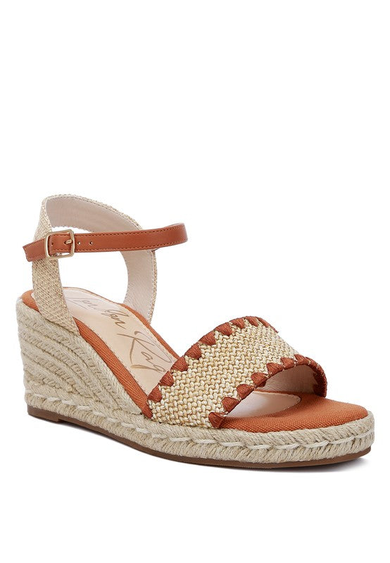 LUCAS Raffia Wedge Heel Espadrilles