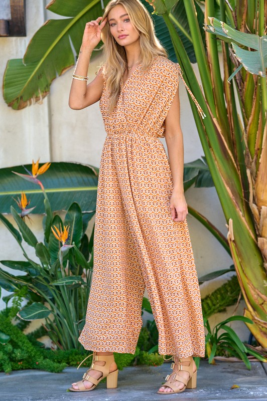 Davi & Dani Printed Jumpsuit