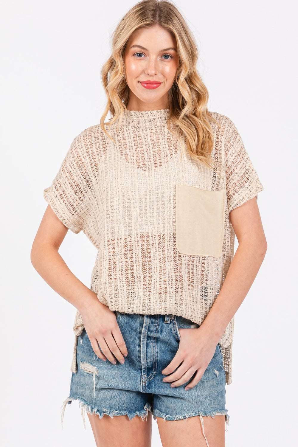 Crochet Mock Neck Cover Up