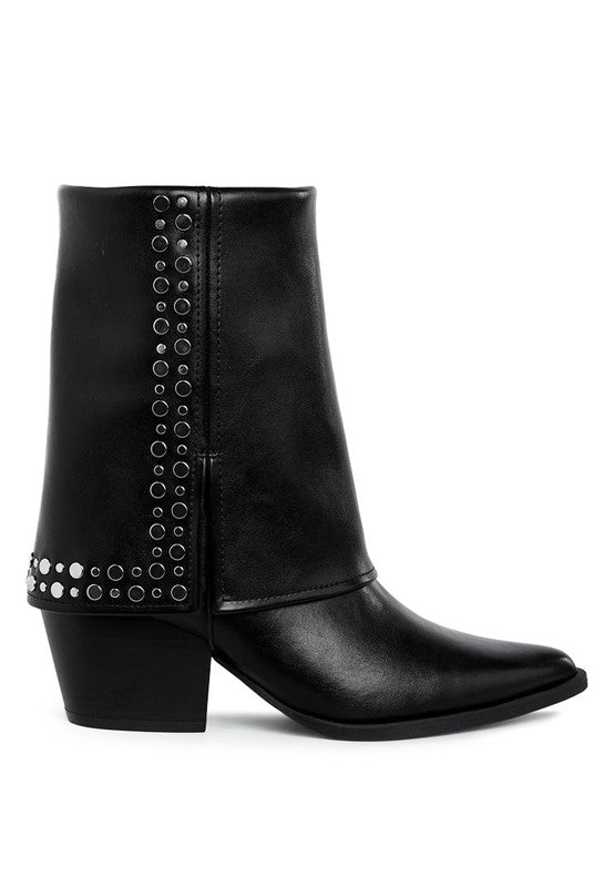 MARIACHI Stud Embellished Fold Over Boots