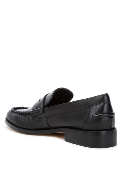 PLAVIA Genuine Leather Penny Loafers