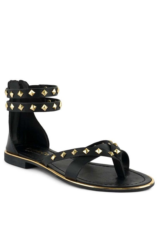 EMMETH Stud Embellished Flat Sandals