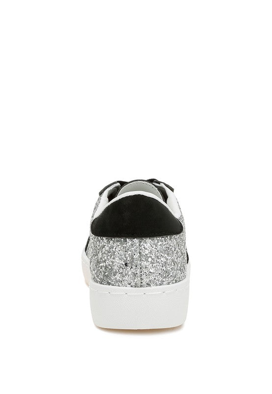 SHINDING Glitter Star Chunky Sneakers