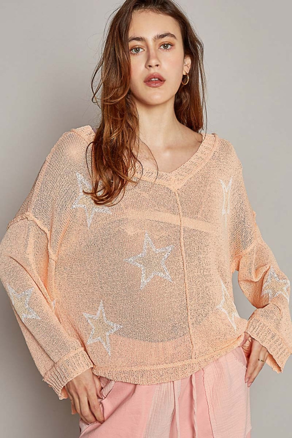 POL Star Print Knit Top