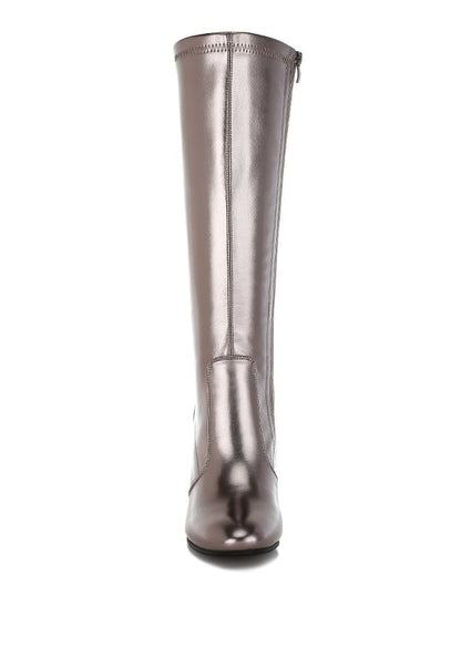 HALARA Metallic Pleather Long Boots