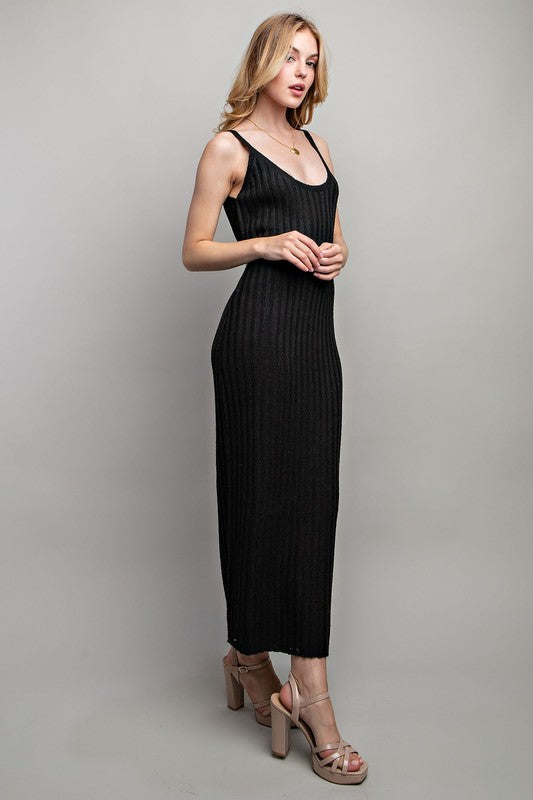 Sweet Generis Ribbed Knit Maxi Dress