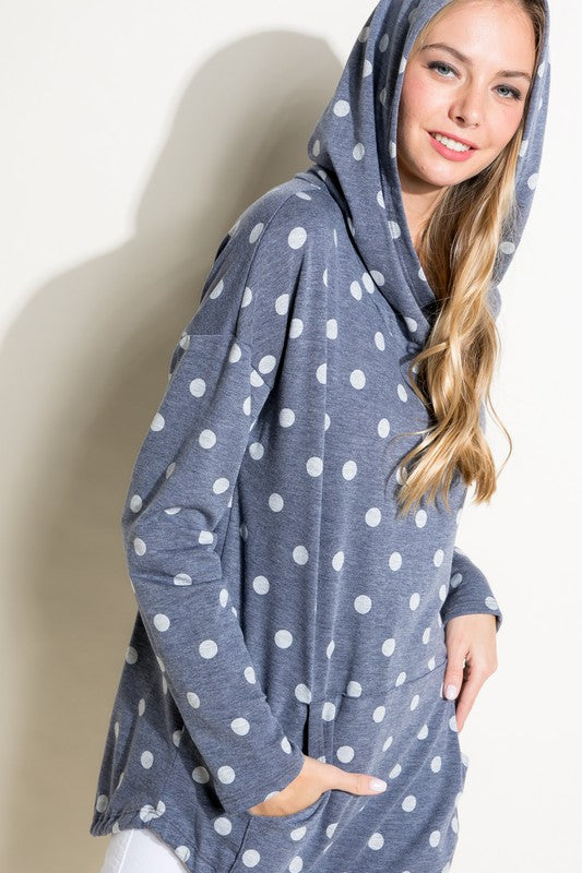 e Luna Polka Dot Hooded Sweatshirt