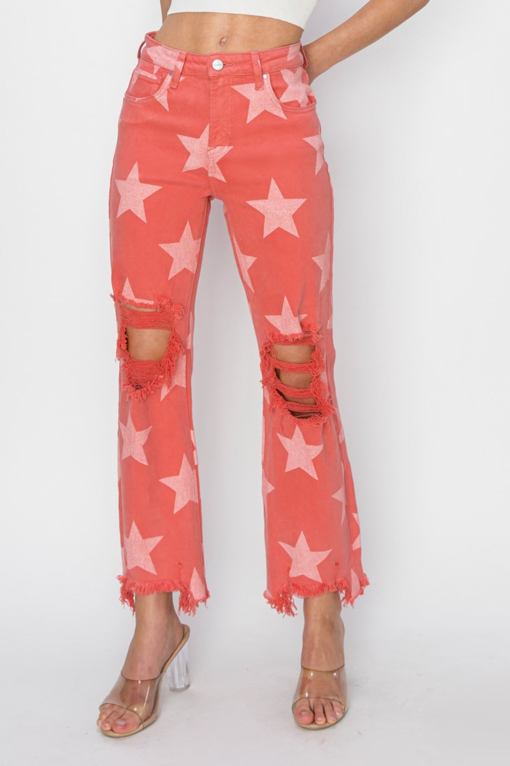 RISEN Full Size Star Pattern Jeans