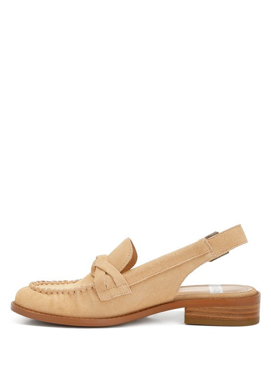 NEMYKIN Woven Strap Slingback Loafers