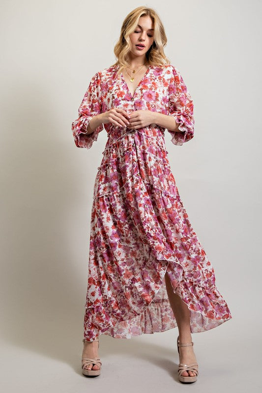 Sweet Generis Floral Hi-Lo Maxi Dress