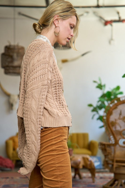 Jade By Jane Cable Knit Cardigan