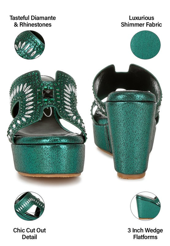 MARNIER Diamante & Rhinestone Detail Sandals