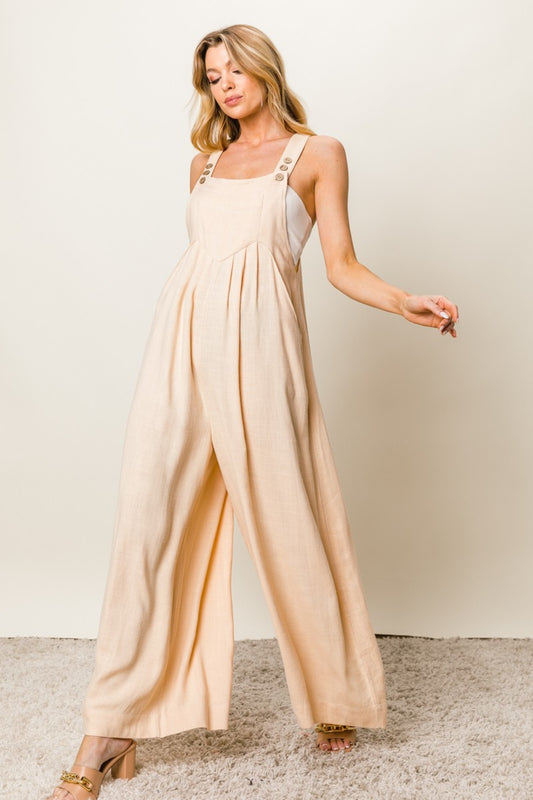 BiBi Textured Wide Leg Jumpsuit