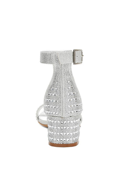 TWERKY Rhinestone Embellished Block Sandals