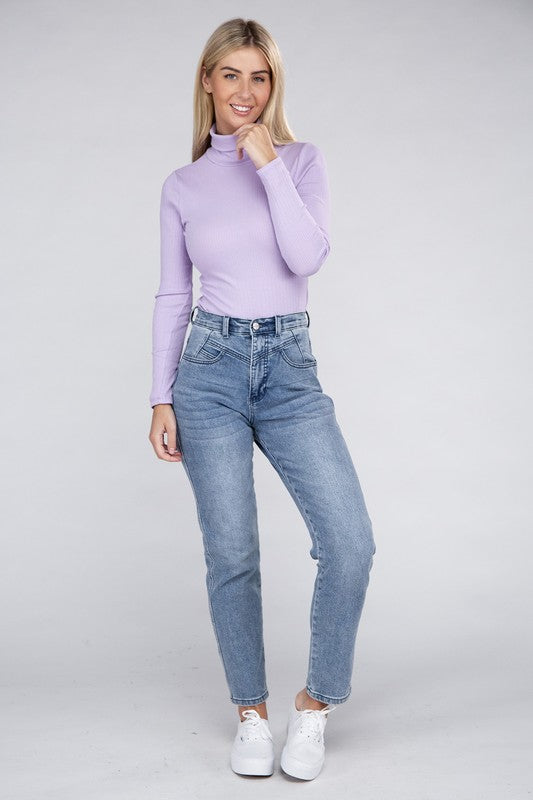 Ambiance Apparel - Long-Sleeve Turtleneck Bodysuit